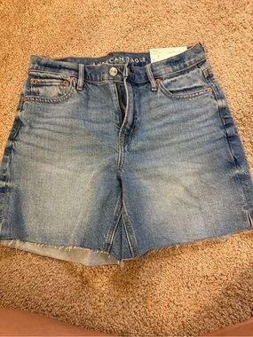 American Eagle Outfitters Light Blue Denim Frayed Hem Shorts NEW Size 0